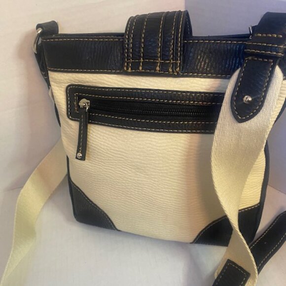 Chaps black and cream crossbody shoulder bag - Picture 4 of 6